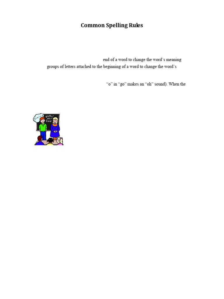 Common Spelling Rules1 | PDF | Vowel | Consonant