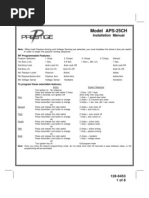 Model APS-25CH: Installation Manual