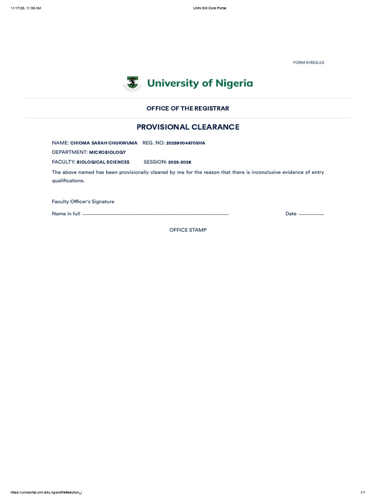 Provisional Clearance 113827 | PDF