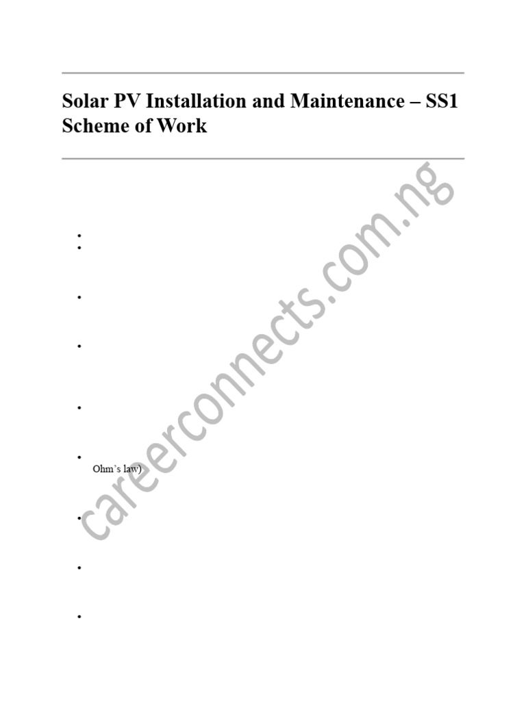 Solar PV Installation & Maintenance Guide | PDF | Photovoltaic System ...