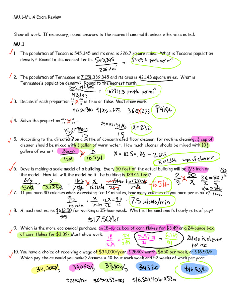 MU Exam Review: Math Proportions & Conversions | PDF | Litre | Units Of ...