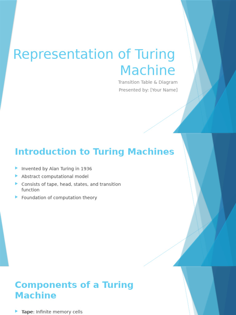 Turing Machine Representation Guide | PDF | Computability Theory ...