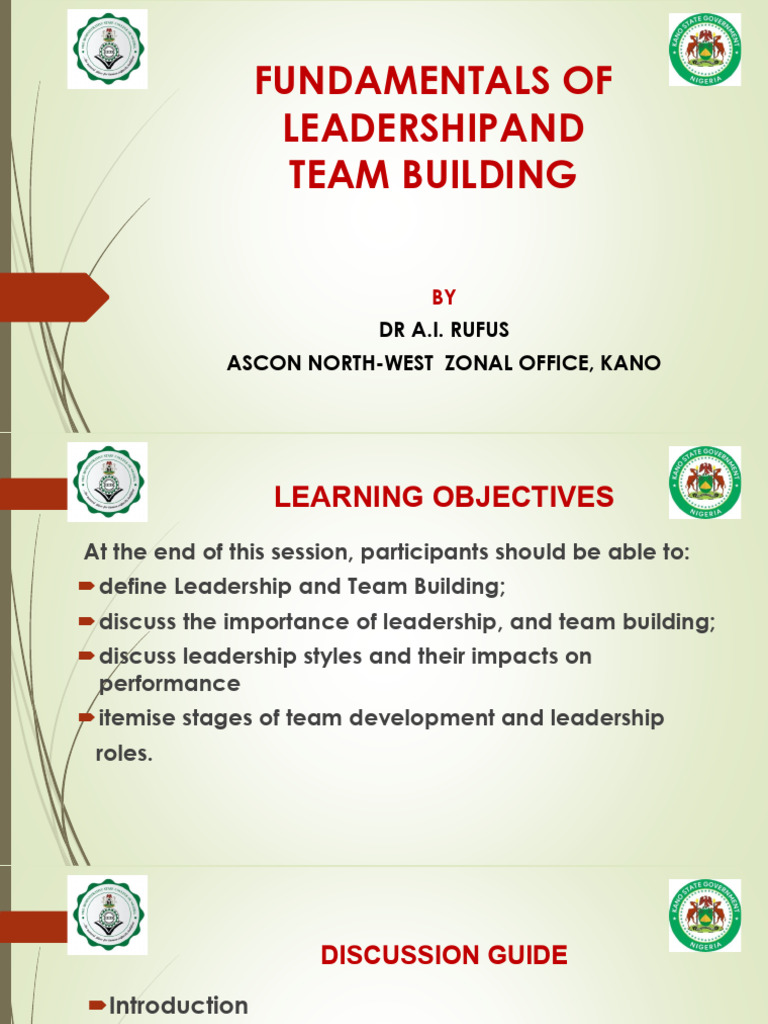 Leadership and Team Building Essentials | PDF | Team Building | Leadership