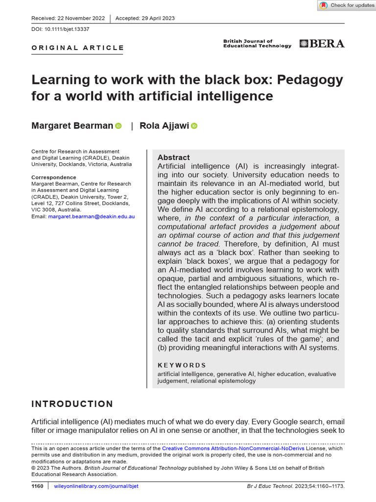 Pedagogy for AI in Higher Education | PDF | Artificial Intelligence ...
