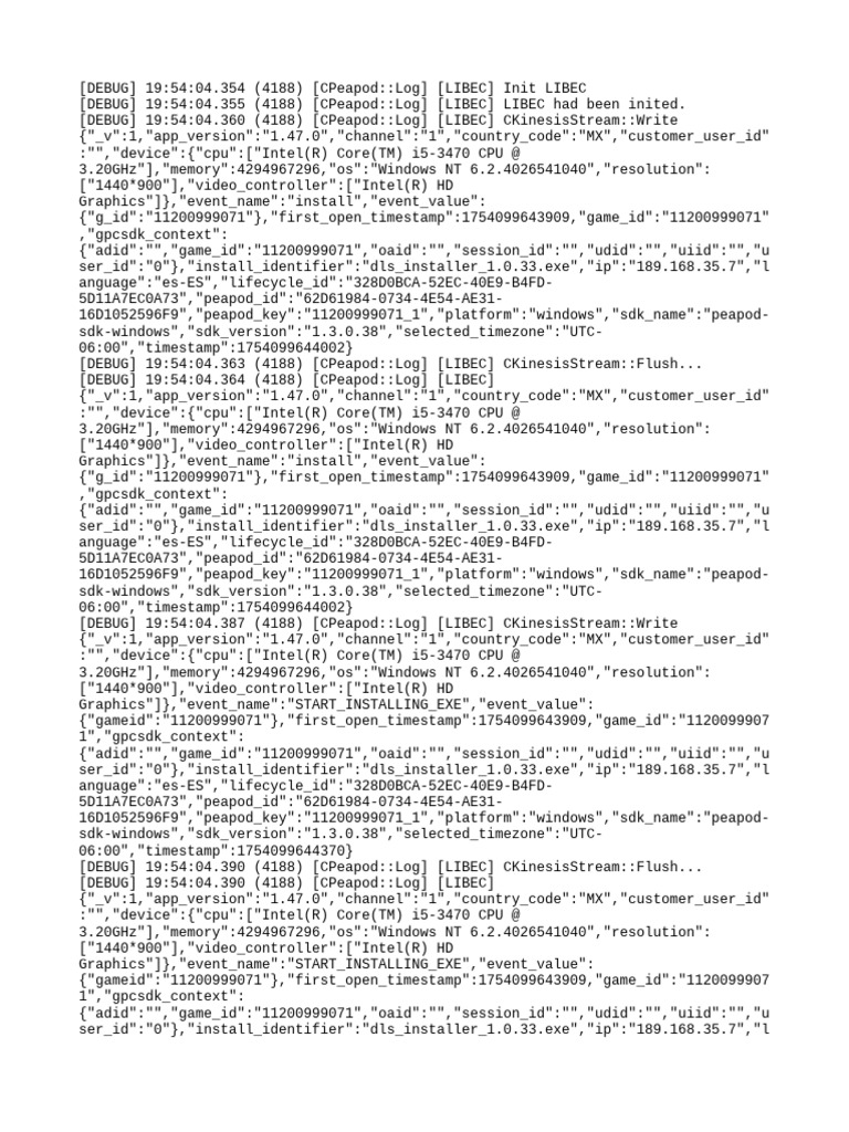 Windows Installation Log for Peapod SDK | PDF | Windows Nt | Central ...