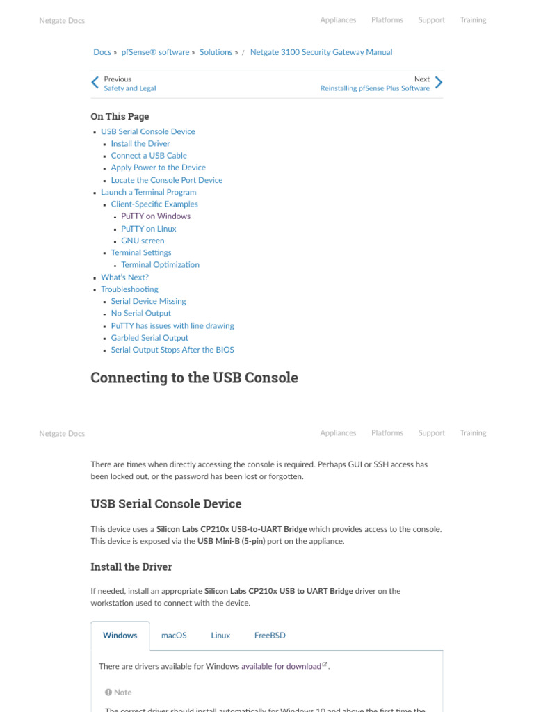 Accessing pfSense Serial Console Guide | PDF | Computer Terminal | Usb
