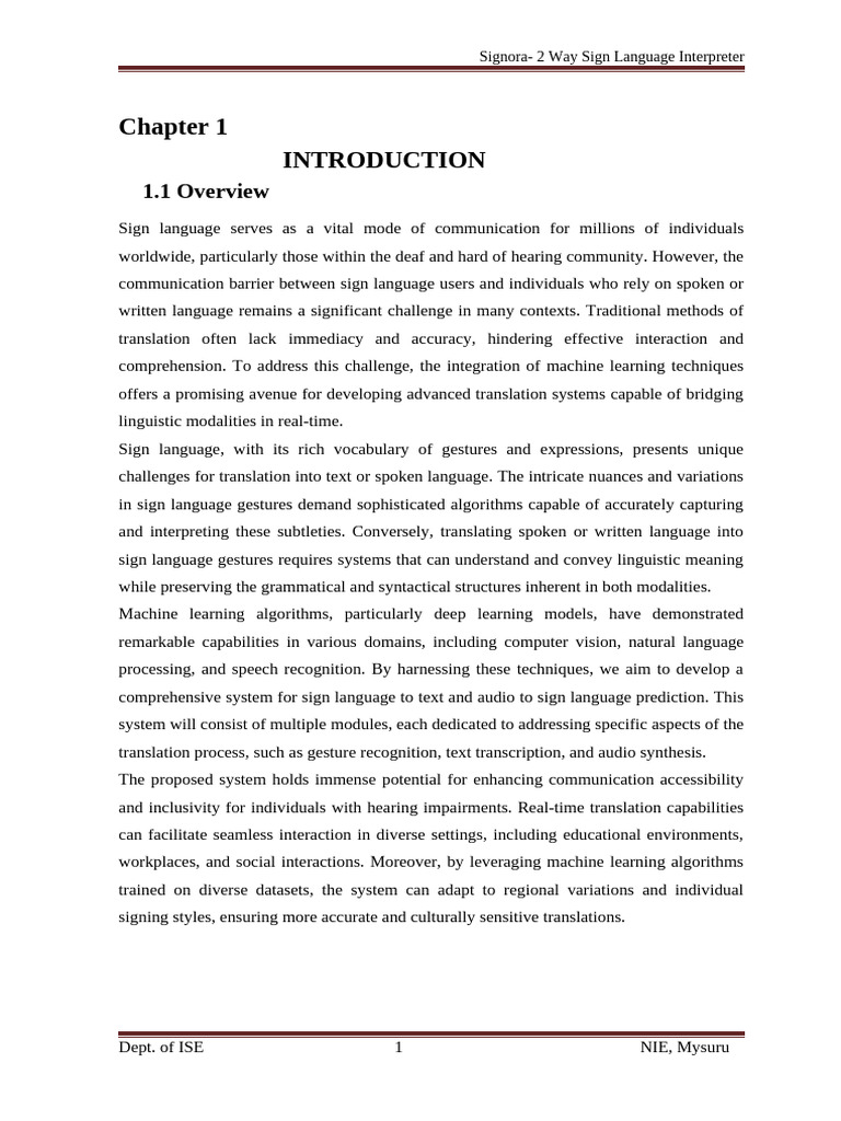 Two-Way Sign Language Interpreter System | PDF | Sign Language | Speech ...