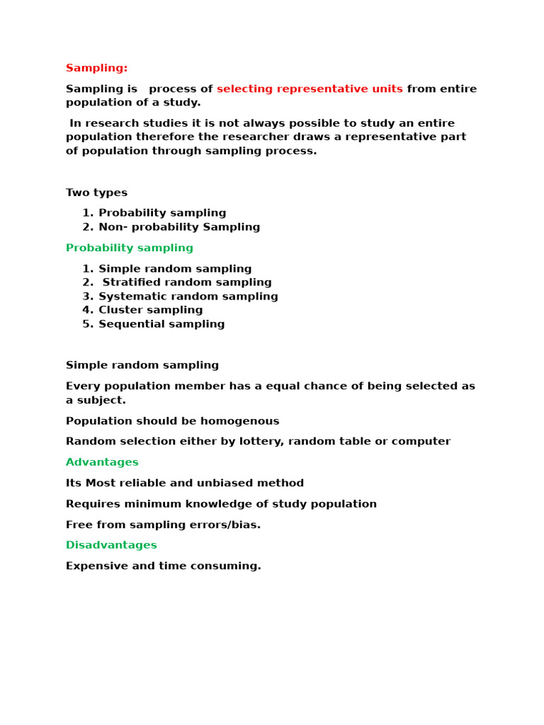 rm notes | PDF | Sampling (Statistics) | Probability And Statistics