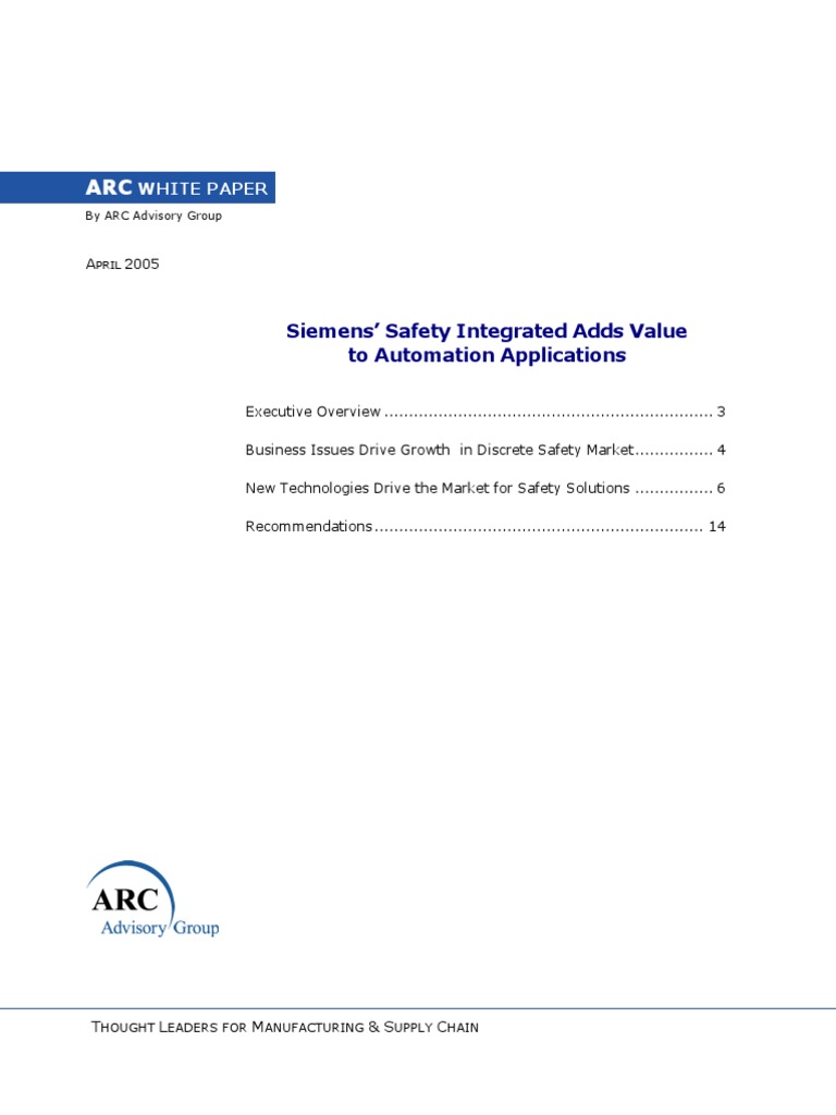 Siemens' Safety Integrated Adds Value To Automation Applications | PDF ...