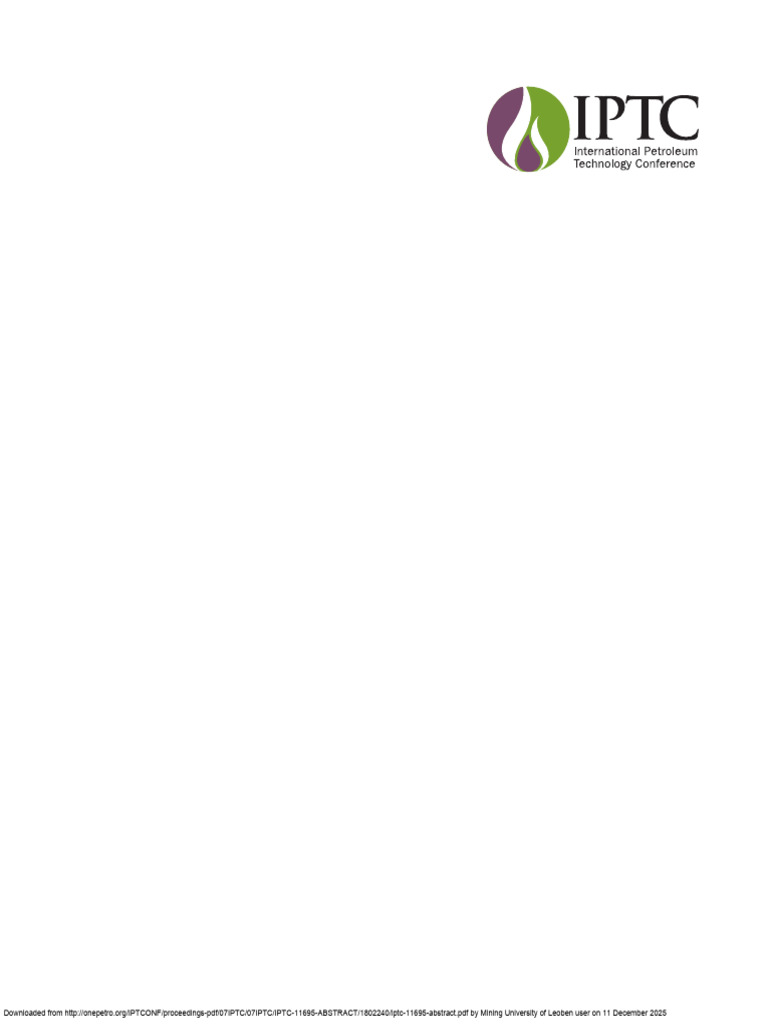 Iptc 11695 Abstract | PDF | Petroleum Reservoir