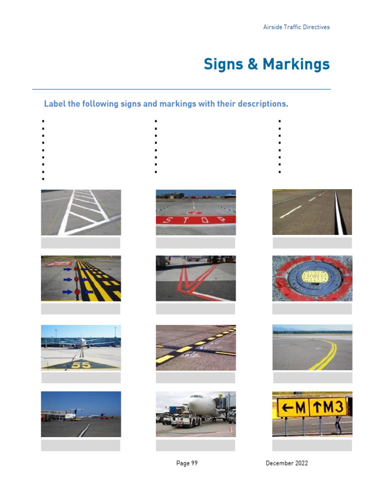 Airside Traffic Signs and Markings Guide | PDF