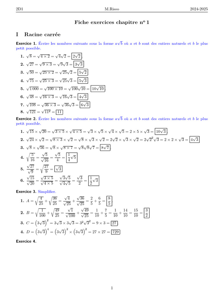 correction fiche exercices chap1 2D1 | PDF | Échecs | Théorie (échecs)