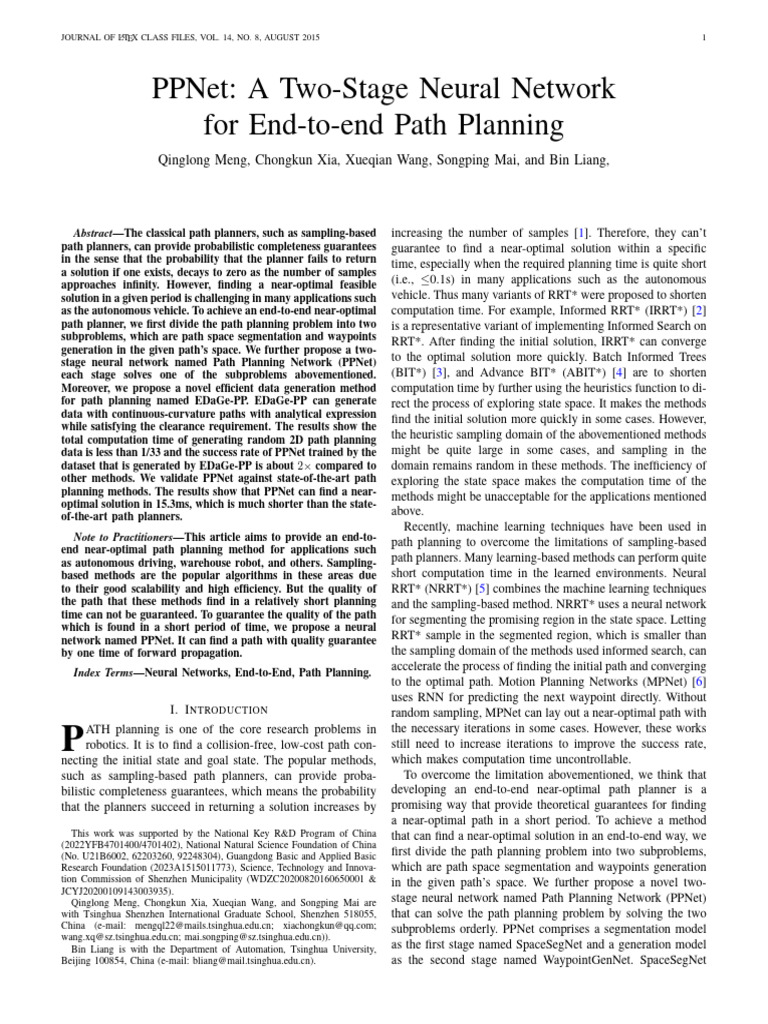 PPNet: Two-Stage Neural Path Planner | PDF | Image Segmentation ...