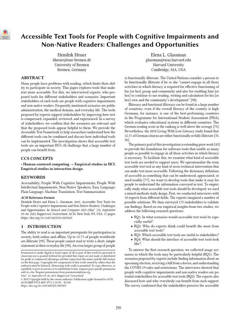 Accessible Text Tools for Cognitive Impairments | PDF | Literacy ...
