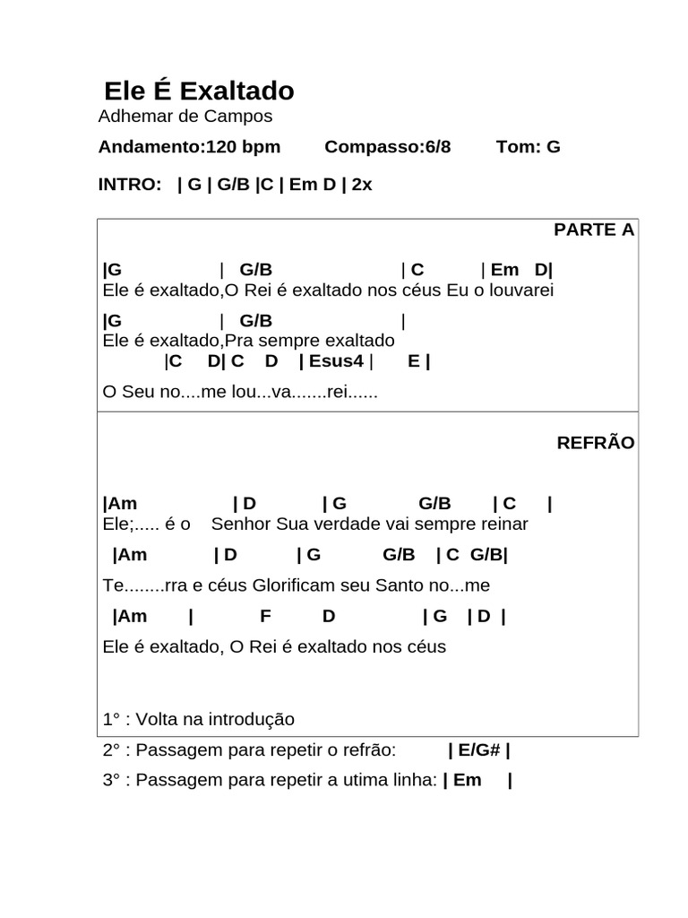 Letra e Acordes de 
