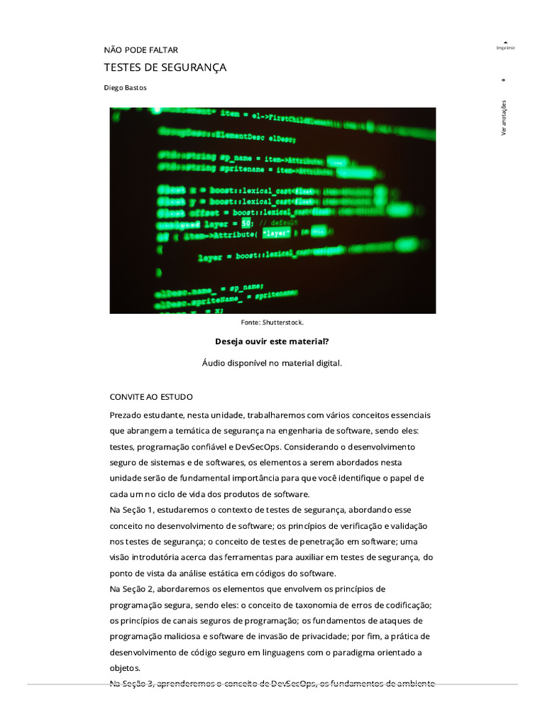 Testes de Segurança em Desenvolvimento de Software | PDF | Testes de ...
