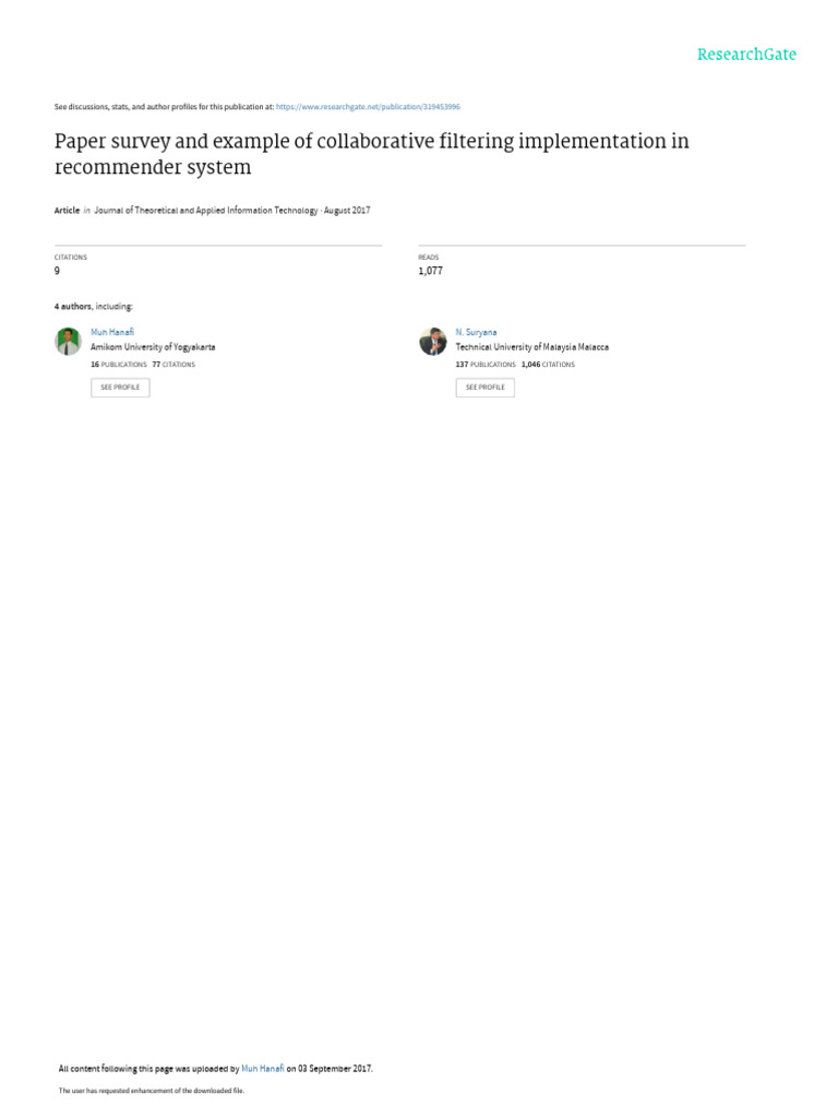 Collaborative Filtering in Recommender Systems | PDF | Machine Learning ...