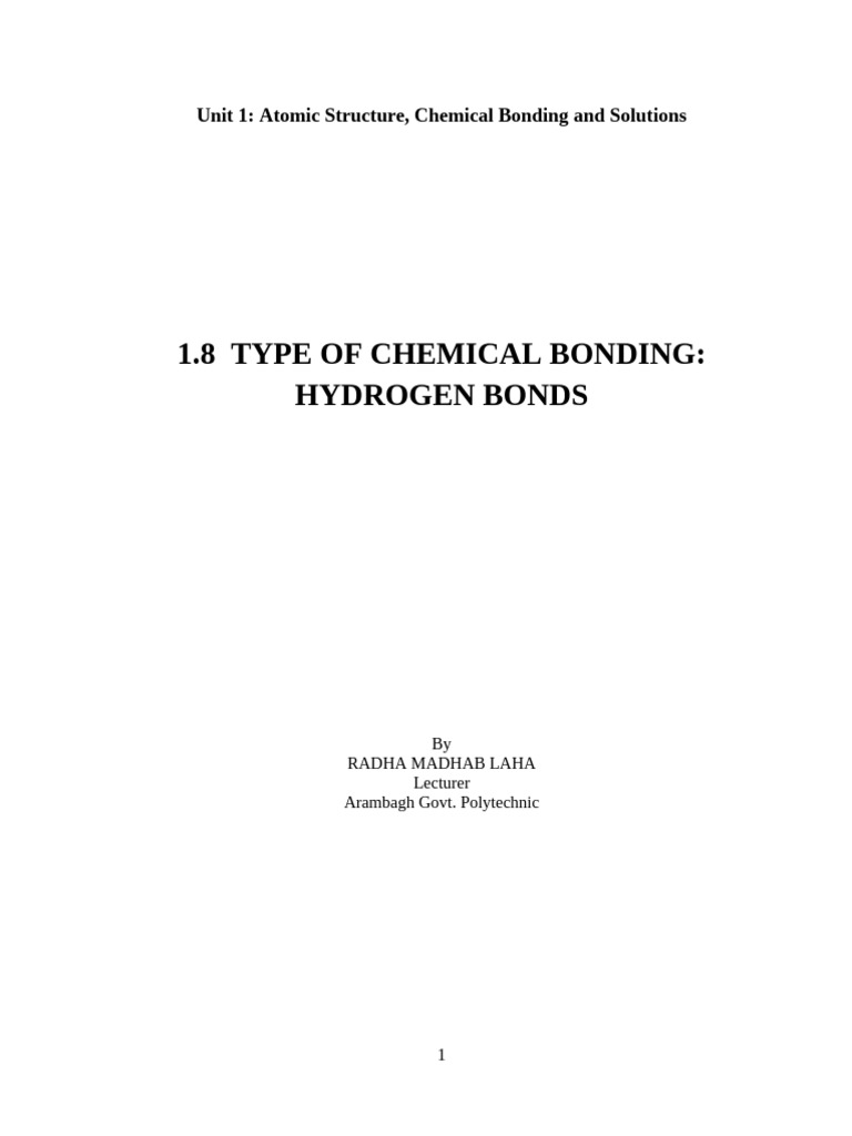 CB-3 | PDF | Chemical Bond | Hydrogen Bond