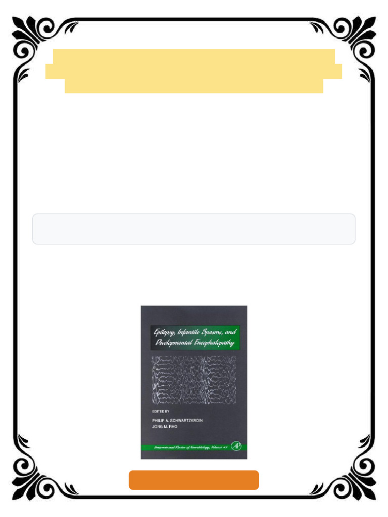 Epilepsy Infantile Spasms and Development Encephalopathy 1st Edition ...