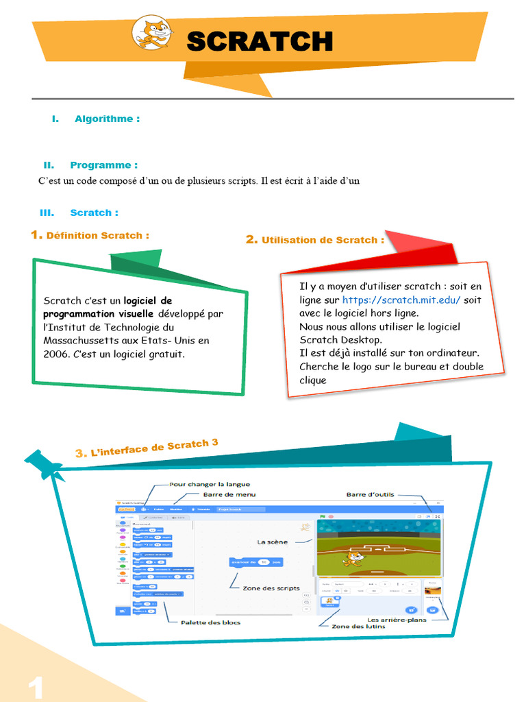 Introduction à Scratch pour 7e année | PDF | Scratch (Langage de ...