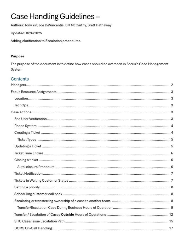 Case Management System Guidelines | PDF | Service Level Agreement ...