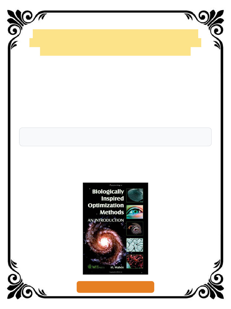 Biologically Inspired Optimization Methods An Introduction 1st Edition ...