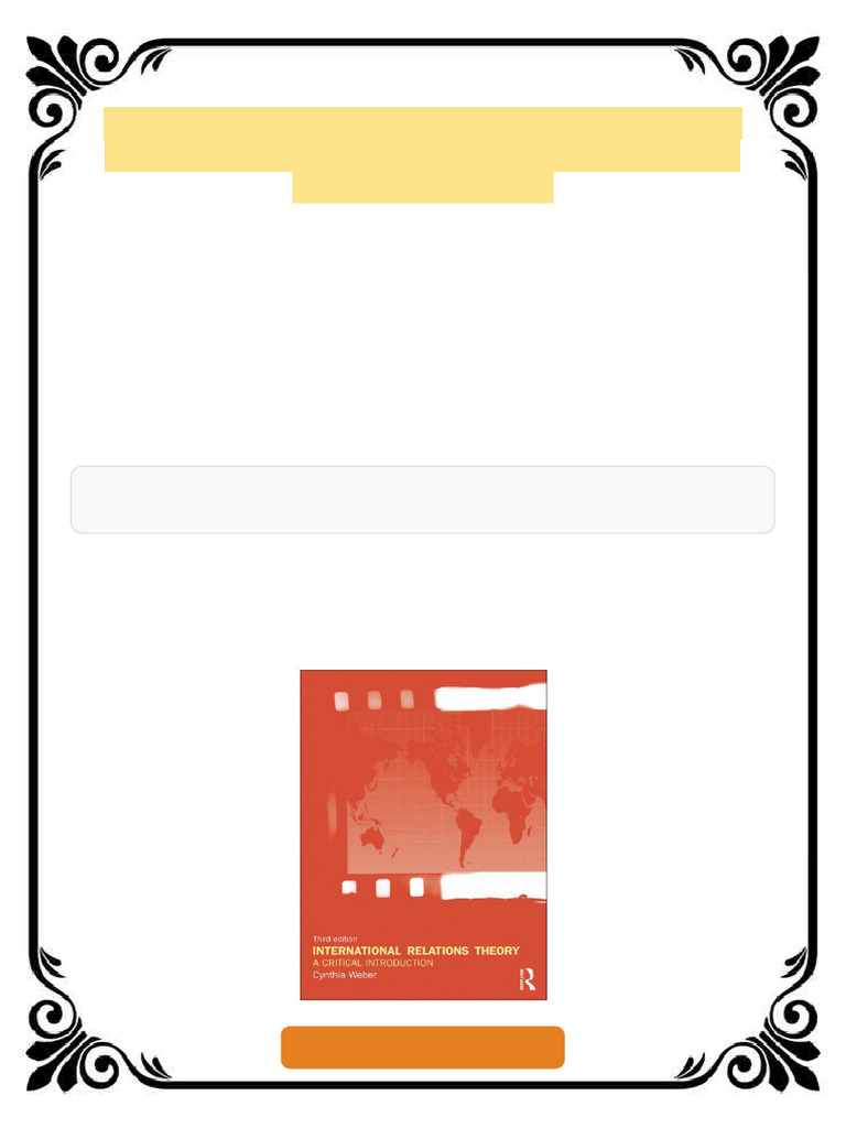 International Relations Theory A Critical Introduction 3rd Edition ...