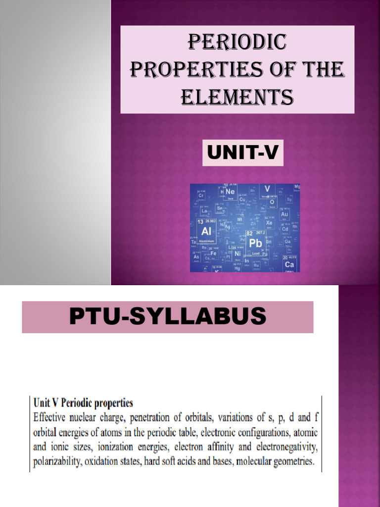 Periodic Properties and Atomic Trends | PDF | Periodic Table | Atomic ...