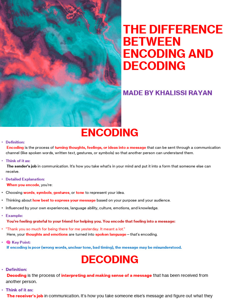 Encoding vs. Decoding in Communication | PDF | Communication | Code
