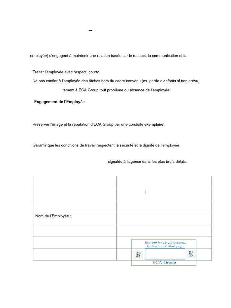 Fiche de Respect Mutuel ECA - Group | PDF