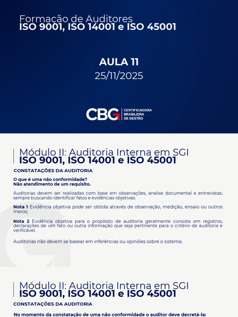 Auditoria Interna: ISO 9001, 14001, 45001 | PDF | Auditoria interna