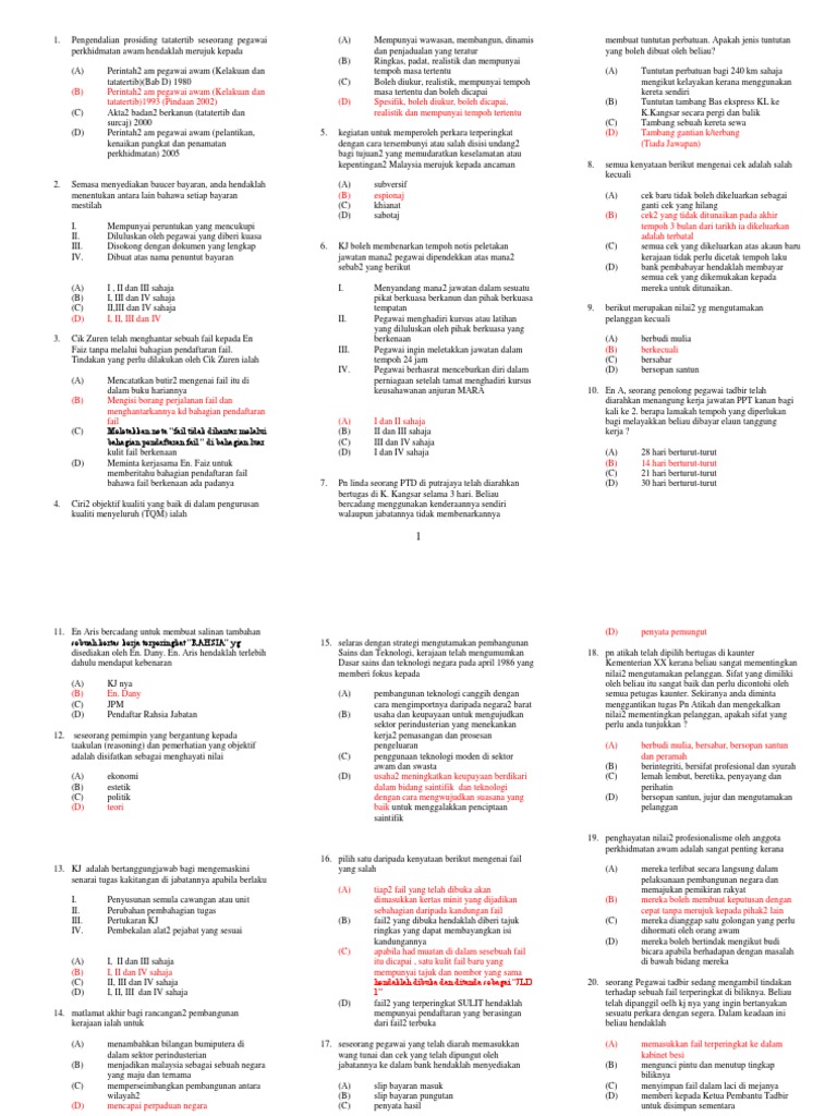 Contoh Soalan Objektif Kissm Dan Jawapan