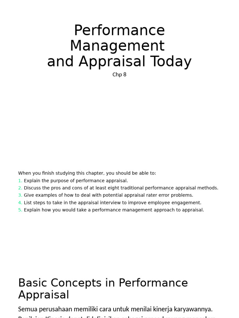 CHP 8 Performance Appraisal | PDF
