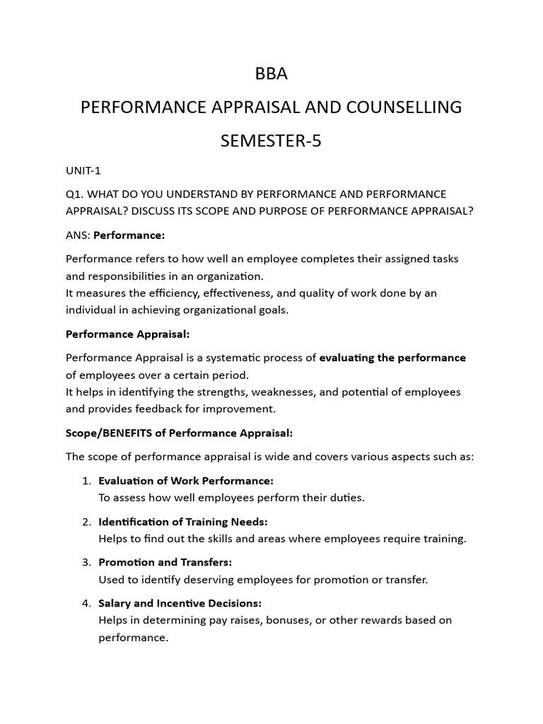 Performance Appraisal and Management Guide | PDF | Performance ...