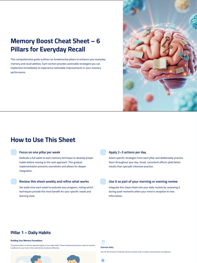 Memory Improvement Strategies Guide | PDF | Memory | Knowledge