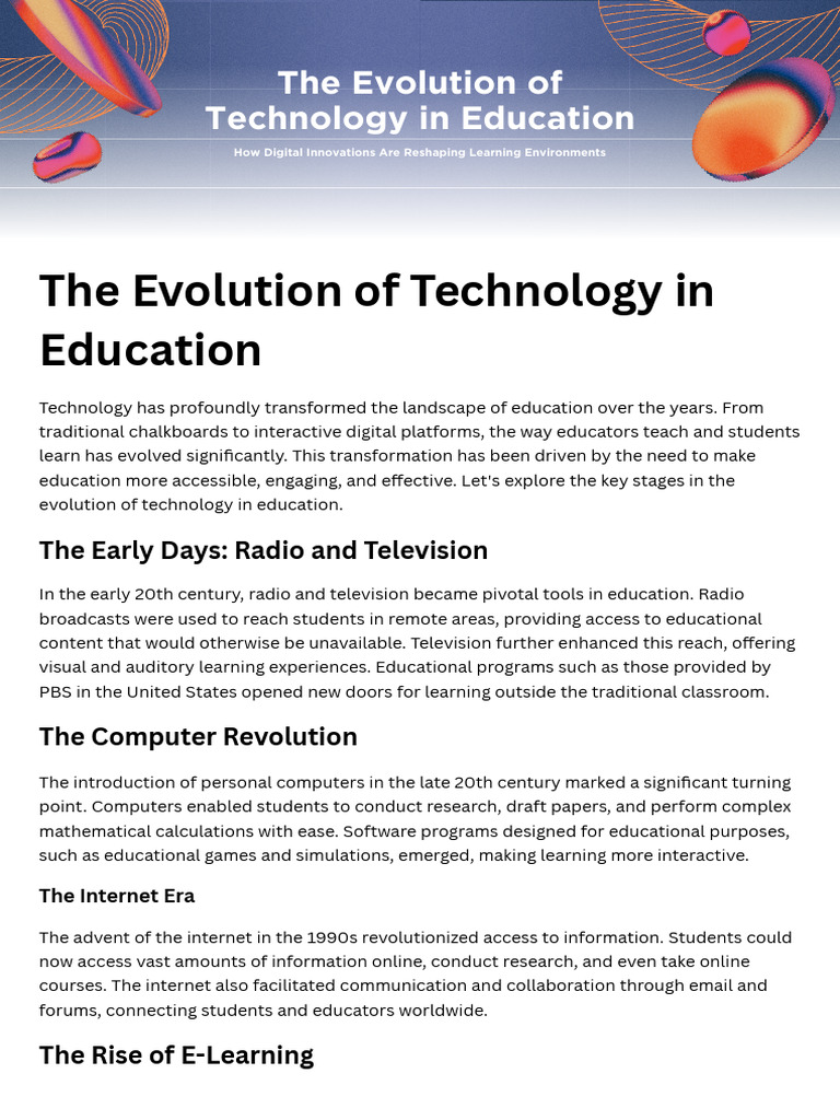 Technology in Education | PDF | Educational Technology | Augmented Reality