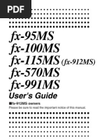 fx-95MS fx-100MS fx-115MS fx-570MS fx-991MS: User's Guide