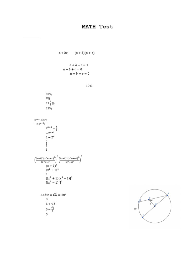 Math Test 2 | PDF