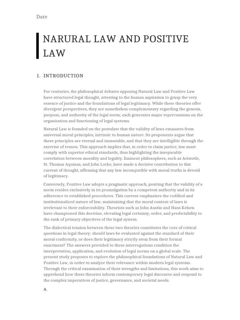 Natural Law and Positive Law | PDF | Natural Law | Reason