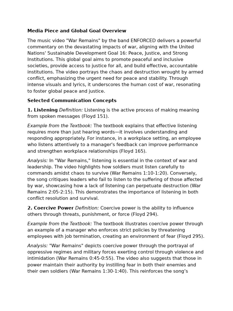 Media Piece and Global Goal Overview | PDF | Power (Social And ...