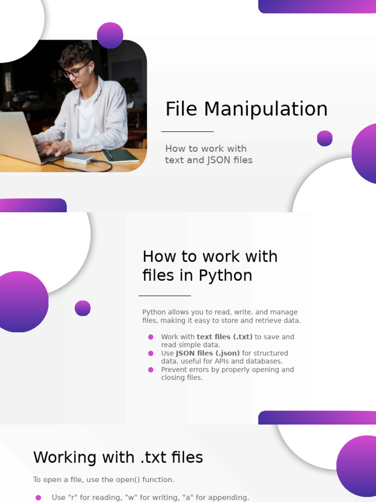 Python File Handling: Text & JSON | PDF