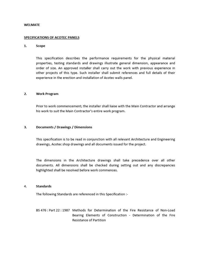 Acotec Wall Panels Installation Guide | PDF | Specification (Technical ...