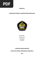 Download Tugas Makalah Identifikasi Resiko Laboratorium by Sobani Ahmad SN96479371 doc pdf