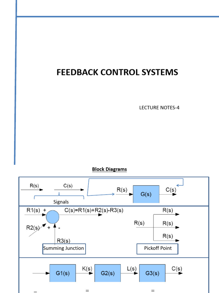 Feedback Control Systems Block Diagrams | PDF