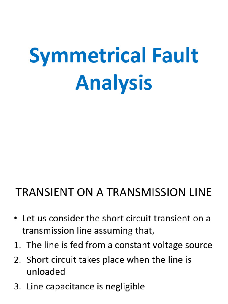 Symmetrical Fault Analysis on Transmission Lines | PDF | Electrical ...