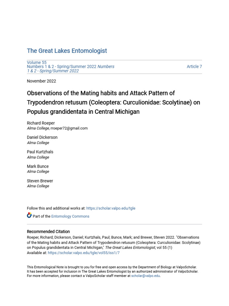 Mating and Attack Patterns of T. retusum | PDF | Beetle