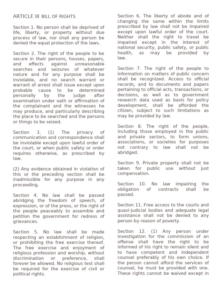Bill of Rights Overview and Protections | PDF | Search And Seizure | Bail