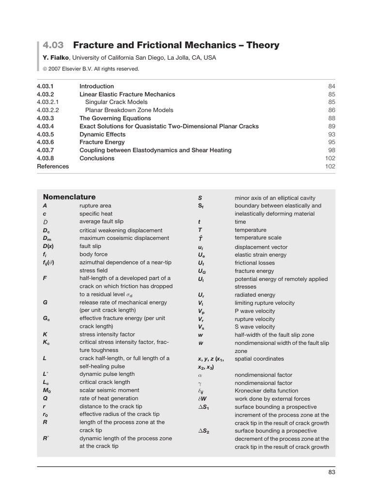 Fracture Mechanics in Earthquakes | PDF | Fracture Mechanics | Fracture