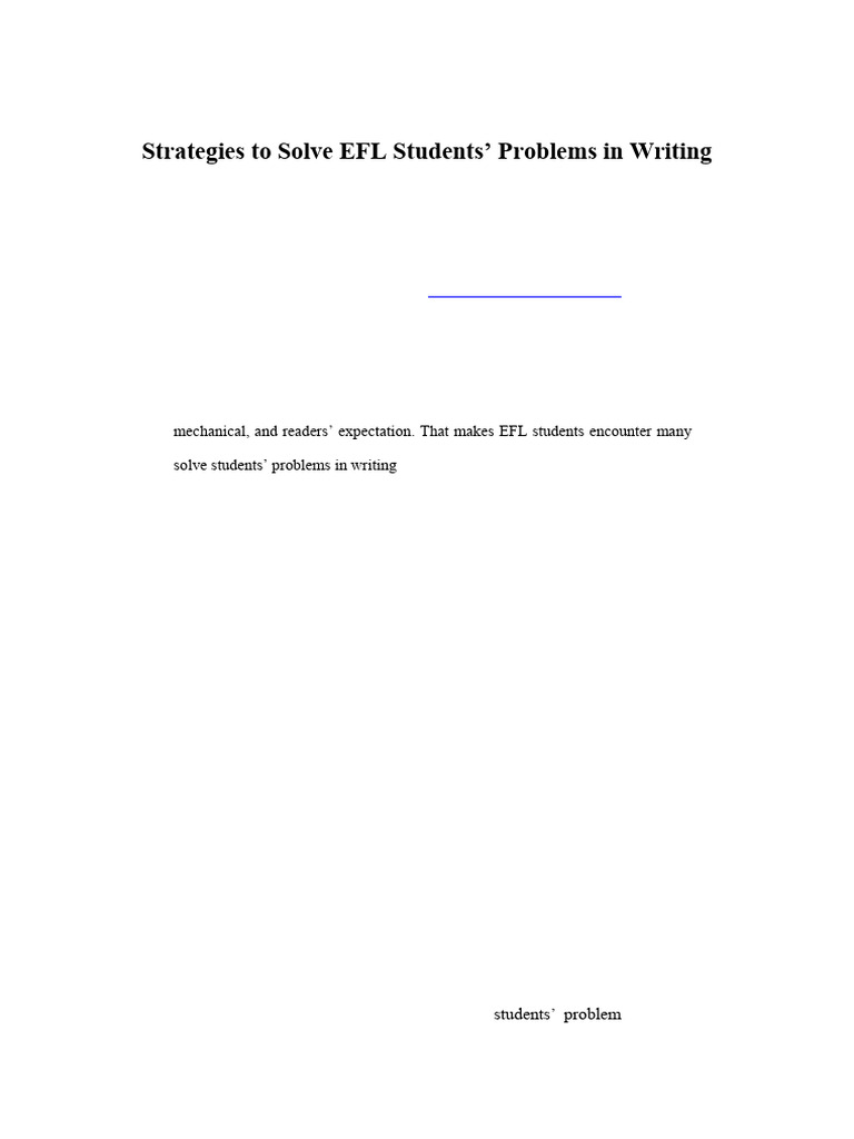 EFL Writing Strategies for Student Success | PDF | Second Language ...