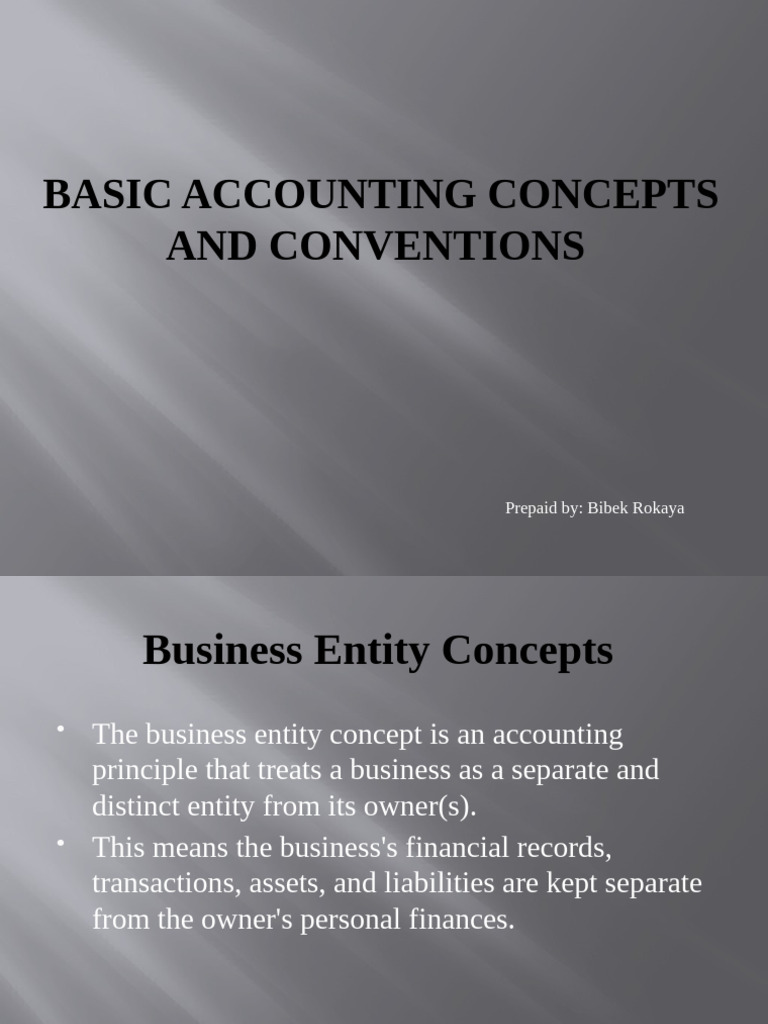 Basic Accounting Concepts and Conventions | PDF | Debits And Credits ...